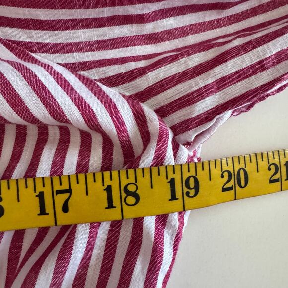 DRAPER JAMES Dress Medium Striped Off Shoulder Tiered Prairie Maxi Puff Sleeve - Picture 13 of 14